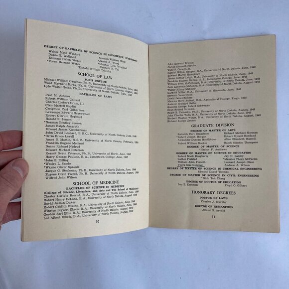 Vintage 1950 University of North Dakota Spring Commencement Program Book UND - Picture 8 of 10